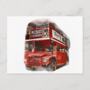 Old Red London Bus Postkarte