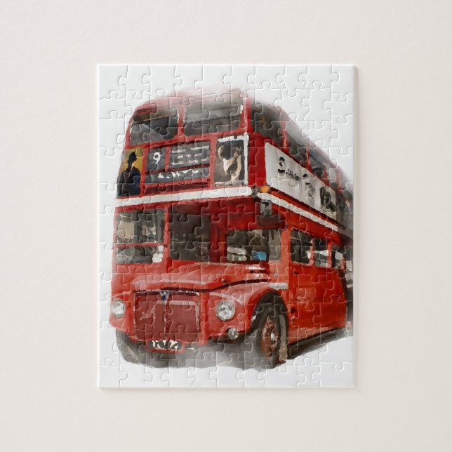 Old Red London Bus Puzzle (Vertikal)