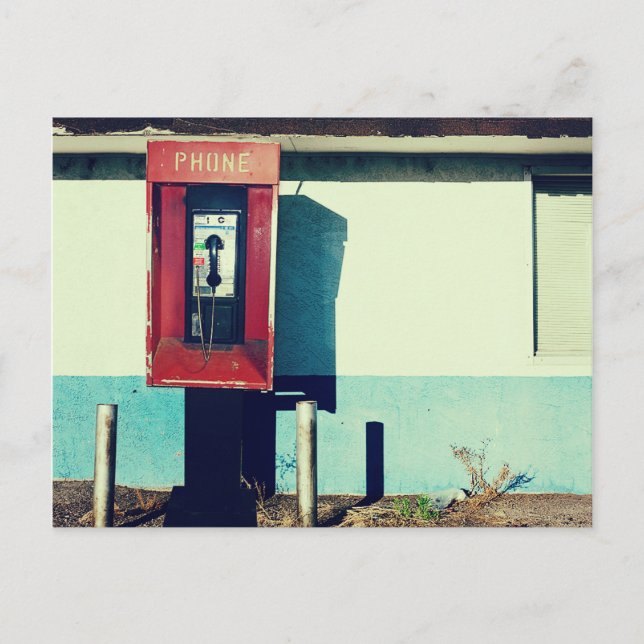 Old Red Telefone Box Postkarte (Vorderseite)