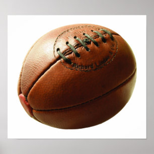 Old Rugby Ball Print Poster
