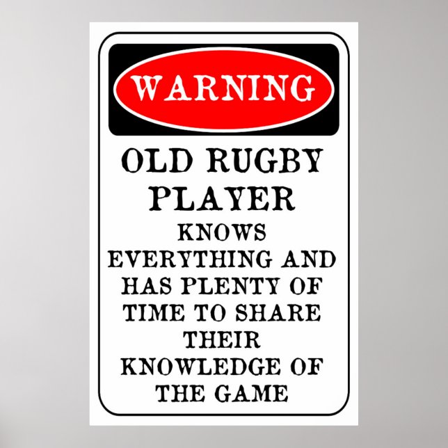 Old Rugby Player Poster (Vorne)