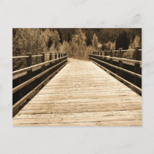 Old Rustic Wooden Bridge Postkarte