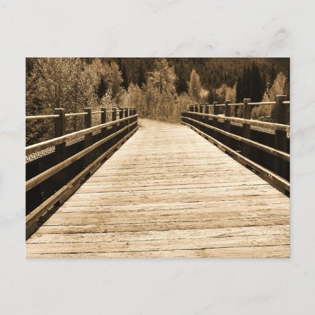 Old Rustic Wooden Bridge Postkarte (Vorderseite)