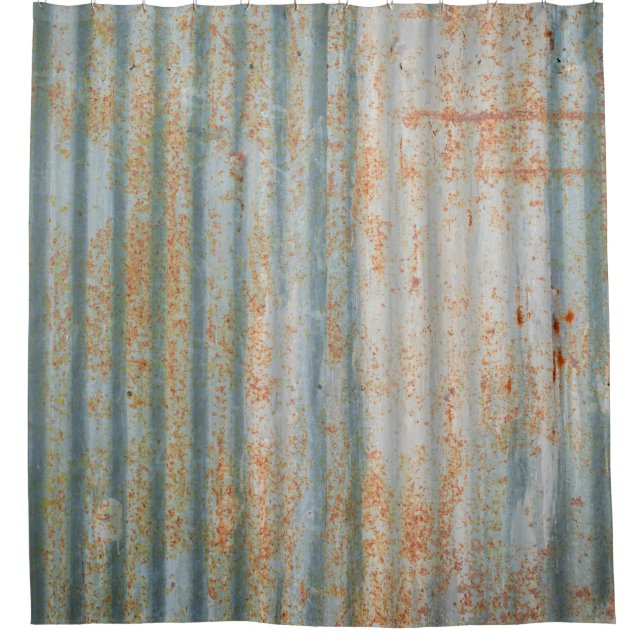 Old rusty steel wall. Old rusty steel wall texture Duschvorhang (Vorderseite)