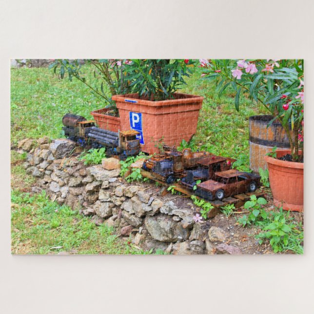 Old rusty toy trucks & cars, Austria Jigsaw Puzzle (Horizontal)