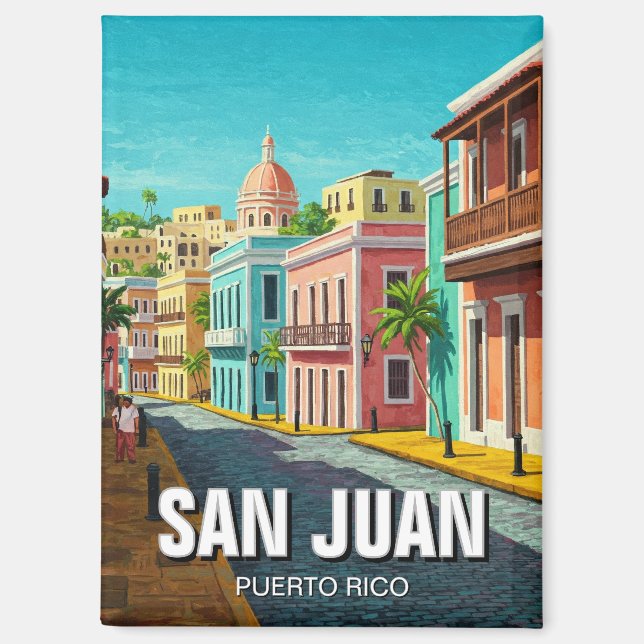 Old San Juan Puerto Rico Reisen Magnet (Vorderseite)
