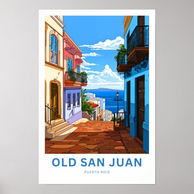 Old San Juan Puerto Rico Reisen Print Poster (Vorne)