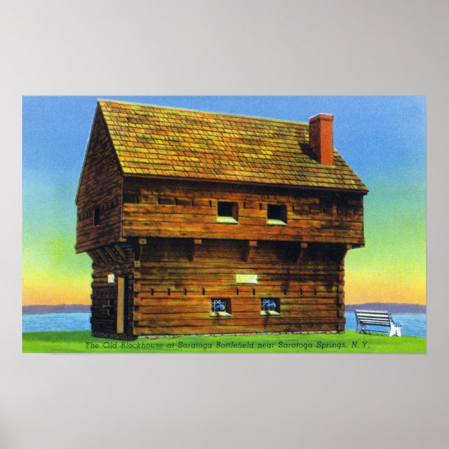 Old Saratoga Battlefield Blockhouse Außenbereich Poster (Vorne)