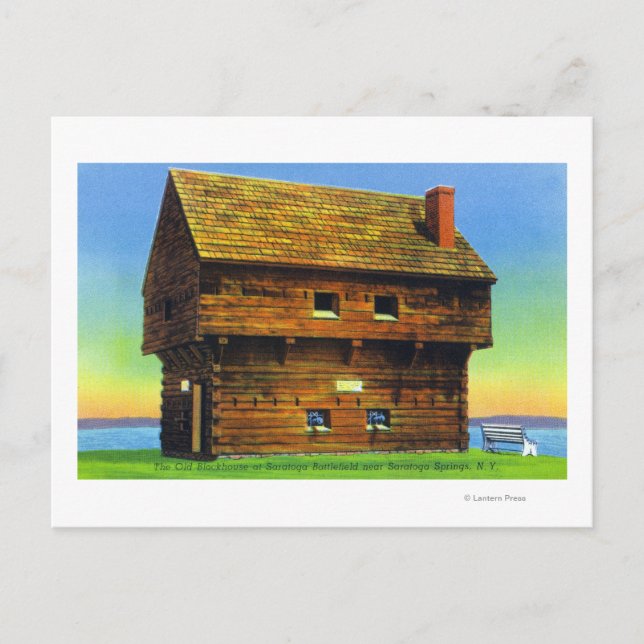 Old Saratoga Battlefield Blockhouse Außenbereich Postkarte (Vorderseite)