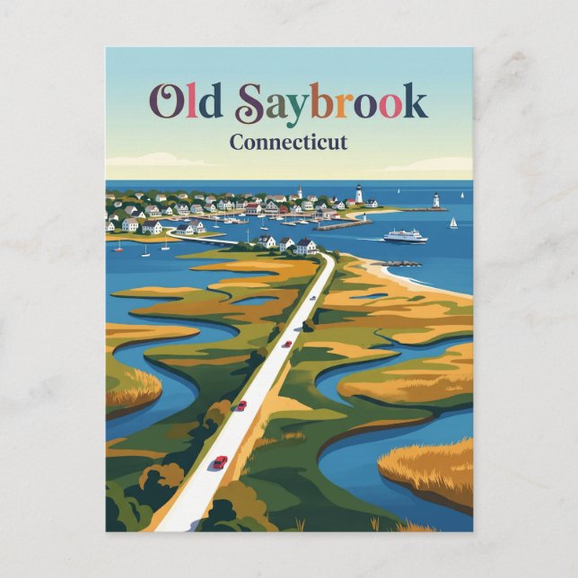 Old Saybrook Connecticut Postkarte (Vorderseite)