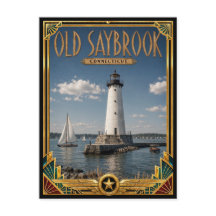 Old Saybrook Connecticut Vintage Art Deco Golden