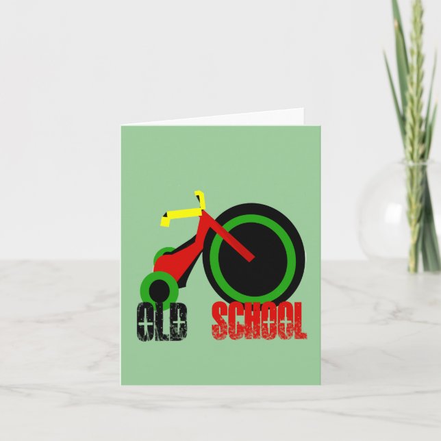 Old School Big Wheel Vielen Dank Dankeskarte (Vorderseite)