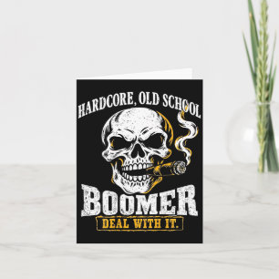 Old School Boomer mit Totenkopf (auf dem Rücken) Karte