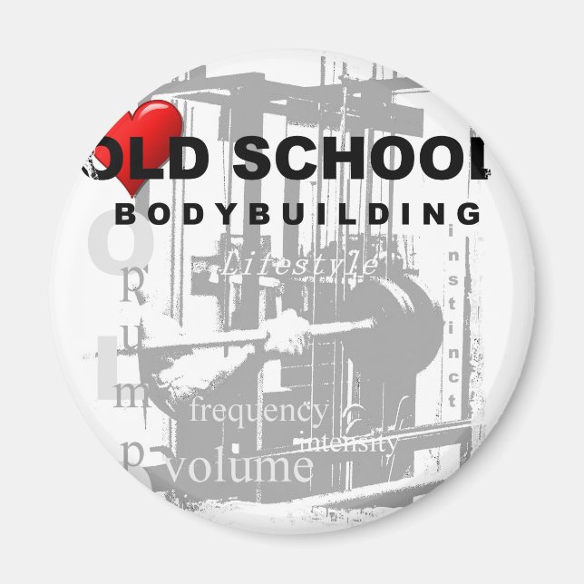 Old School Budbuilding sport Pop art Magnet (Vorne)