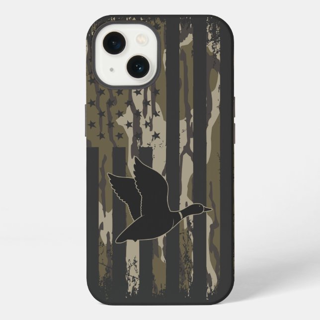 Old School Camouflage Duck Junting American USA Fl iPhone Hülle (Rückseite)