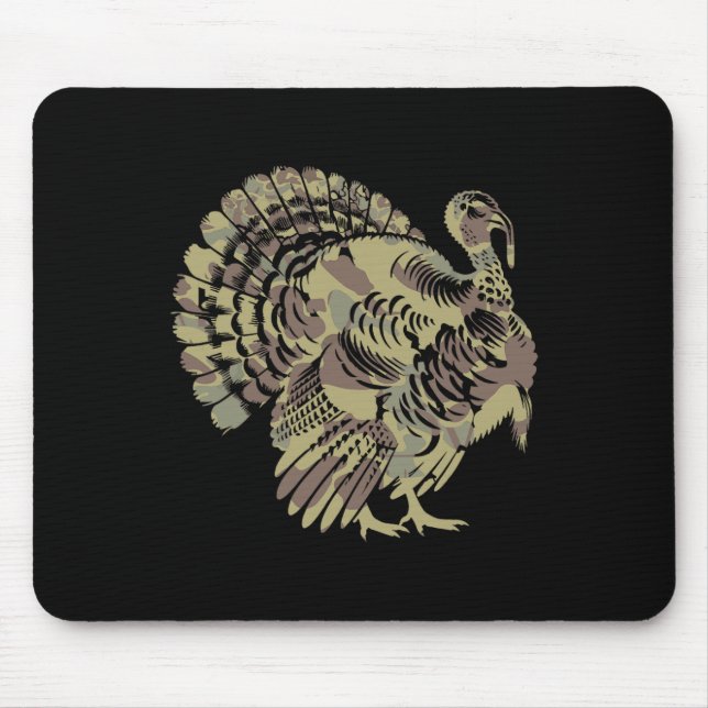 Old School Camouflage Türkei Jagd Thankgiving Gesc Mousepad (Vorne)