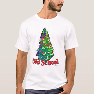 Old School Christmas Tree Slogan T-Shirt