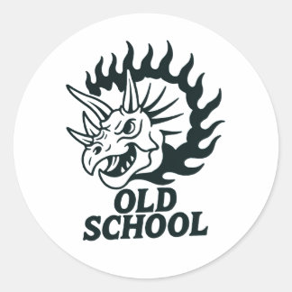 Old School Dinosaur Funny Sticker