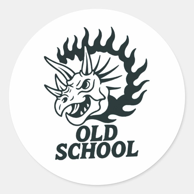 Old School Dinosaur Funny Sticker (Vorderseite)