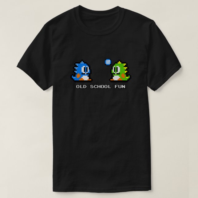Old School Fun - Blubble - Bub und Bob - Arc T-Shirt (Design vorne)