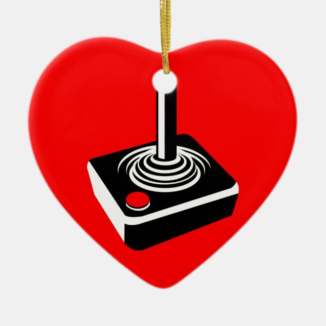 Old School Gaming Liebe Keramik Ornament (Vorne)