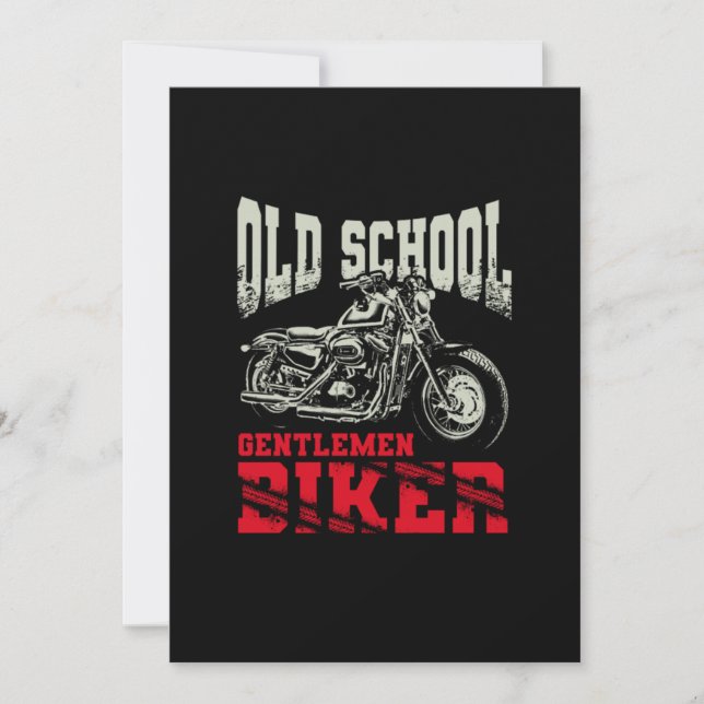 Old School Gentlemen Biker Motorrad Einladung (Vorderseite)
