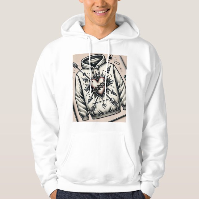 Old School Heart Tattoo Hoodie (Vorderseite)