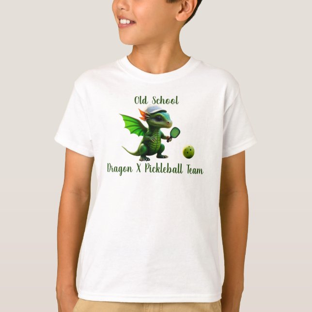 Old School Kids Dragon X Pickleball Team Tshirts (Vorderseite)