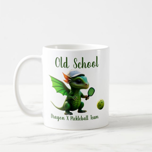 Old School Kids Dragon X Pickleball Team Tshirts Kaffeetasse (Links)