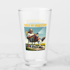 Old School Man Watering Lawn Glas