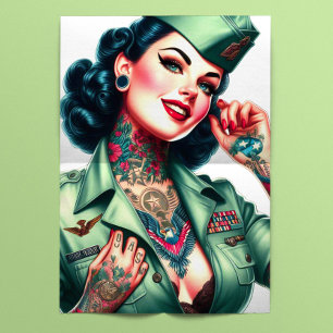Old School Militär Pinup Seidenpapier
