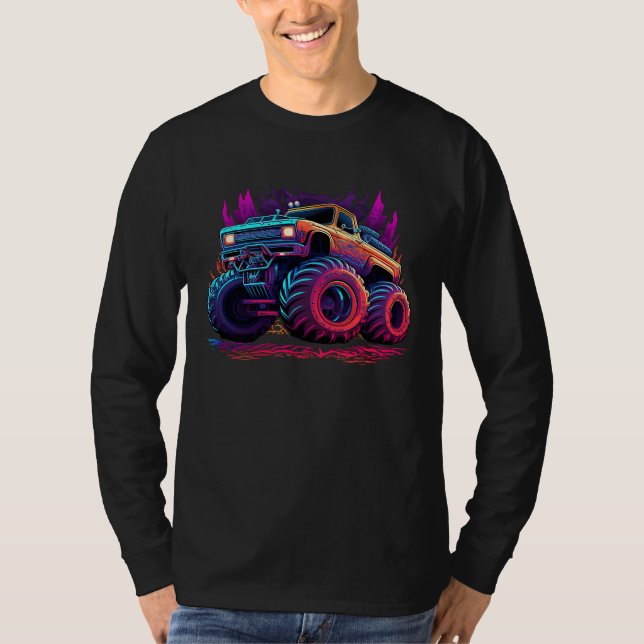 Old School Monster Truck Grafitti Big Style Monste T-Shirt (Vorderseite)