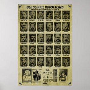 Old School Mustaches - guter Spaß für Bars n More Poster