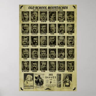 Old School Mustaches - guter Spaß für Bars n More Poster