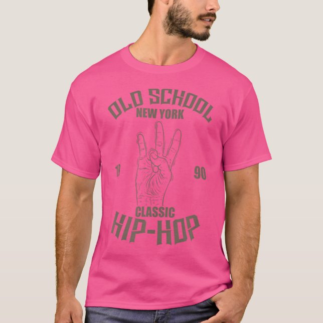 Old School New York 1990 Hip Hop Rap T-Shirt (Vorderseite)
