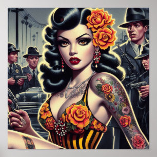 Old School Niedlich Goth Girl Poster