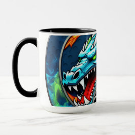 Old School Pickleball Dragon blue mug Tasse
