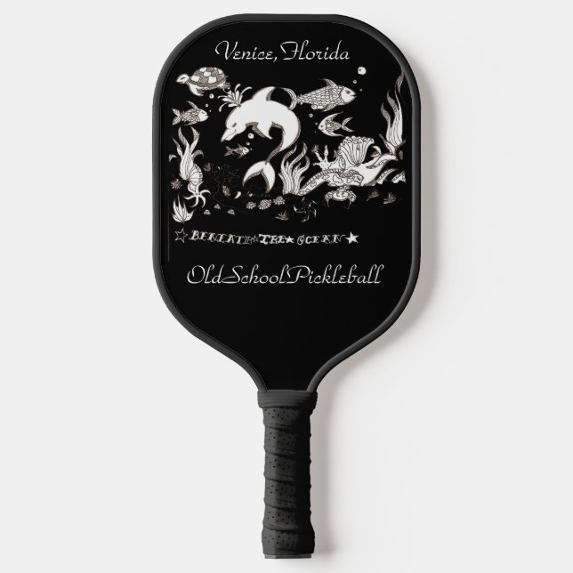 Old School Pickleball Ocean Stil, Venice, Florida Schläger (Vorderseite)
