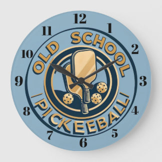 Old School Pickleball Wanduhr