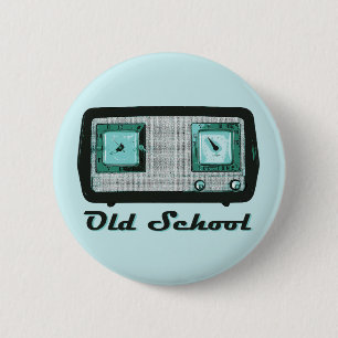Old School Radio Retro Vintage Button