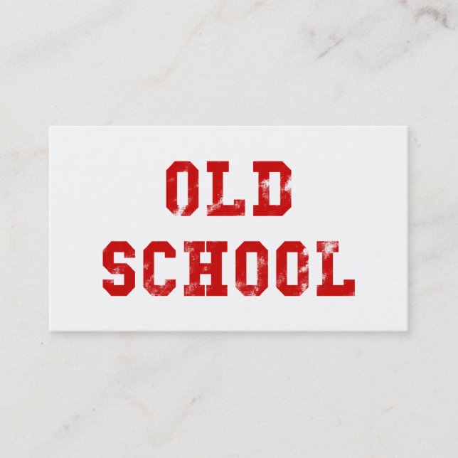 Old School Red Business Cards | Alte Skool-Geschen Visitenkarte (Vorderseite)