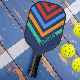 Old School Retro Nostalgie Vintager Zickzack Name Pickleball Schläger