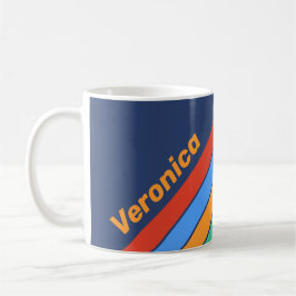Old School Retro Rainbow Stripes with Name Kaffeetasse
