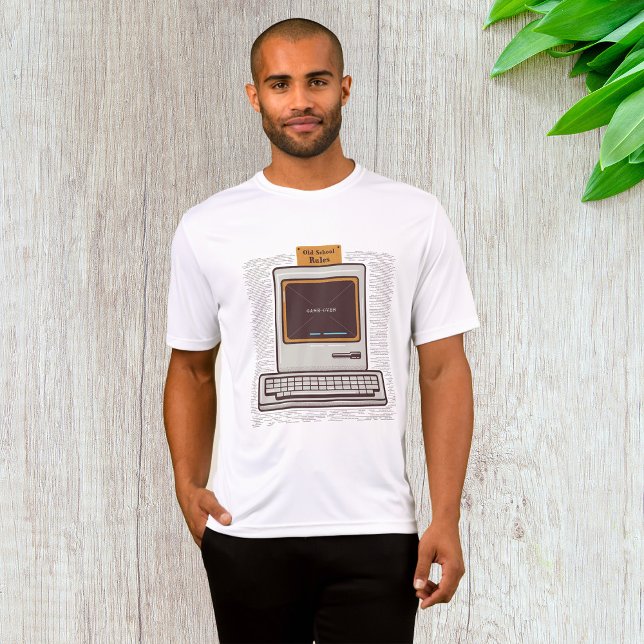 Old School Rules Retro Computer Game Over T-Shirt (Von Creator hochgeladen)