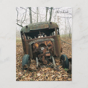 Old School!-Schulbus-Postkarte Postkarte