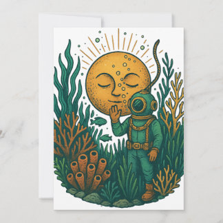 Old School Scuba Diver Einladung