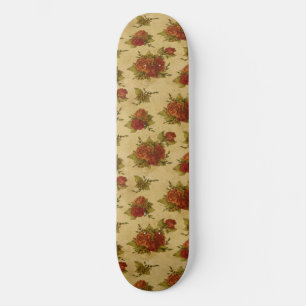Old School Skateboard mit Vintager Blumenschrift