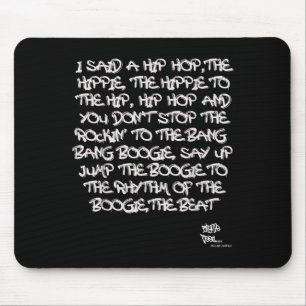 Old School Skool Rap Hip Hop Merch Lyric Quote 80e Mousepad