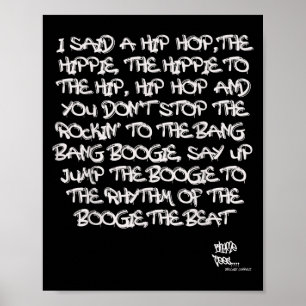 Old School Skool Rap Hip Hop Merch Lyric Quote 80e Poster