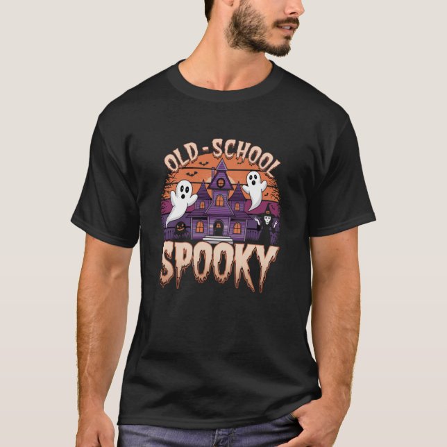 Old School Spooky Spuk House T - Shirt (Vorderseite)
